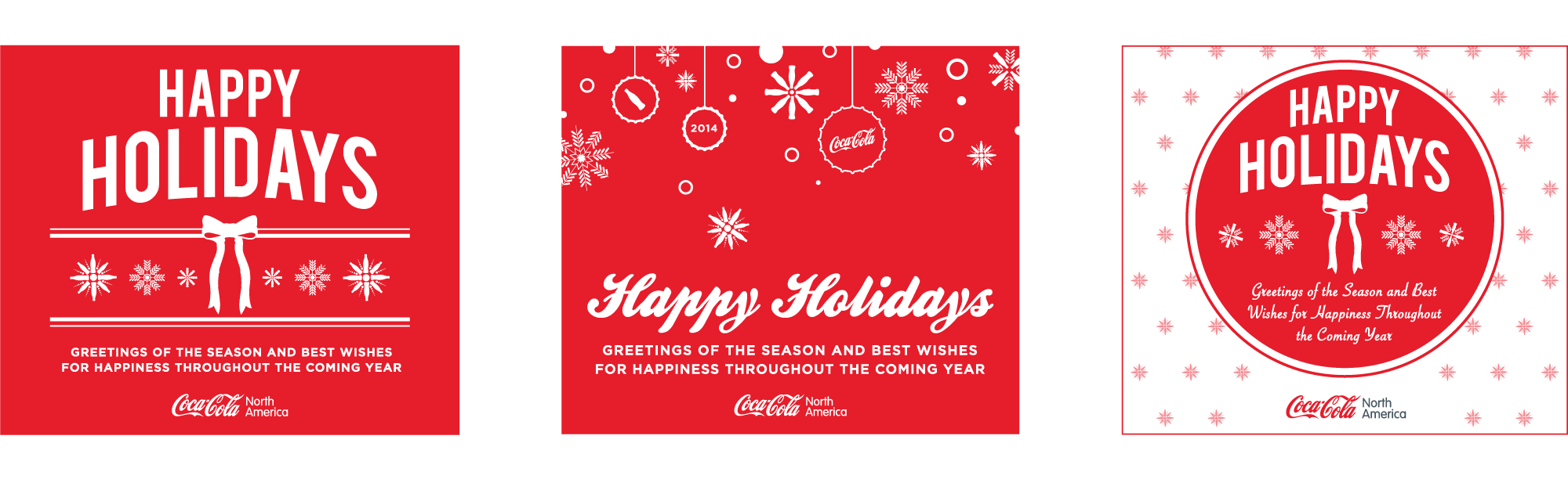 Holiday card options for Coca-Cola North America 2014