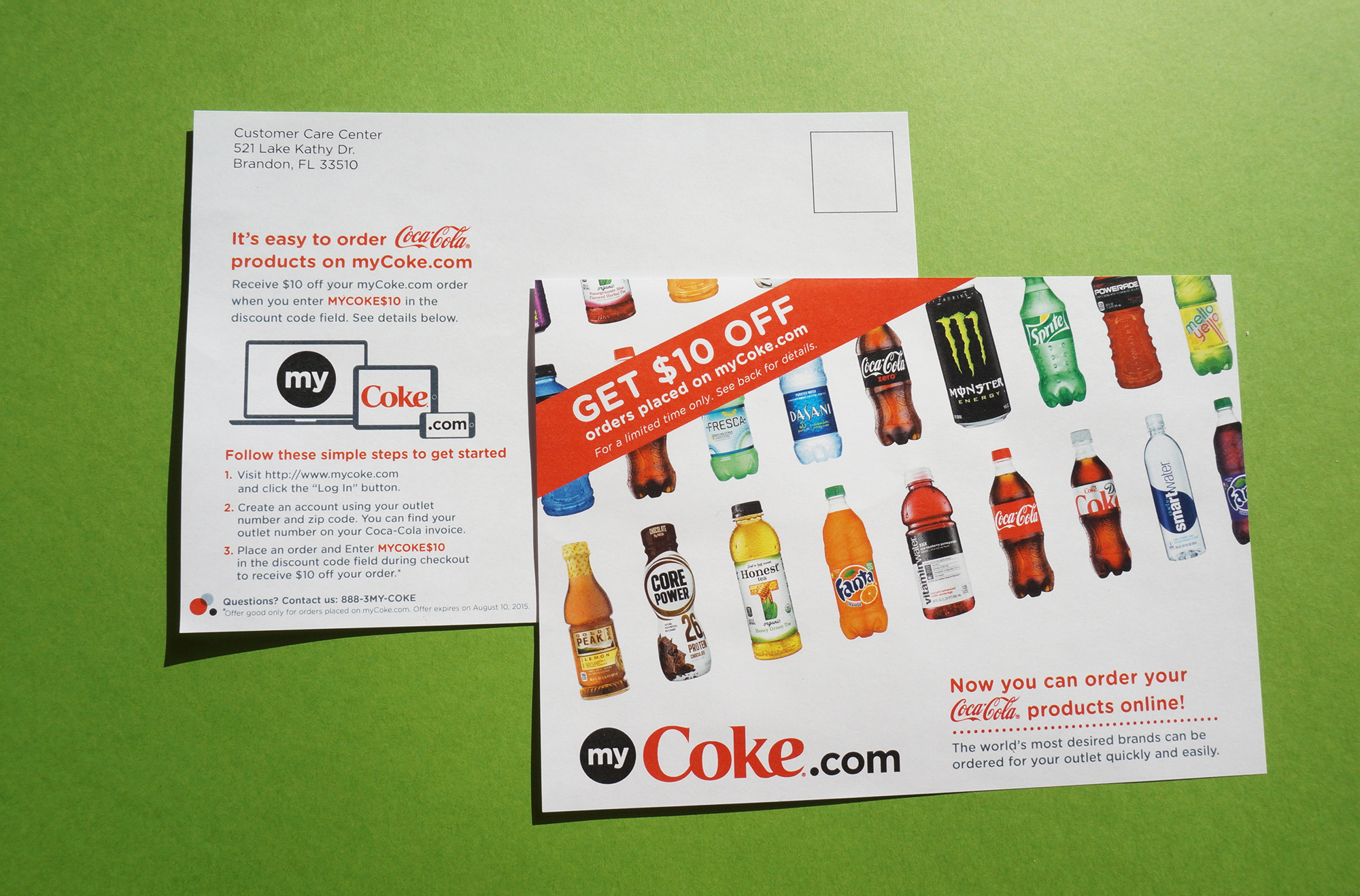 MyCoke.com campaign postcard mailer